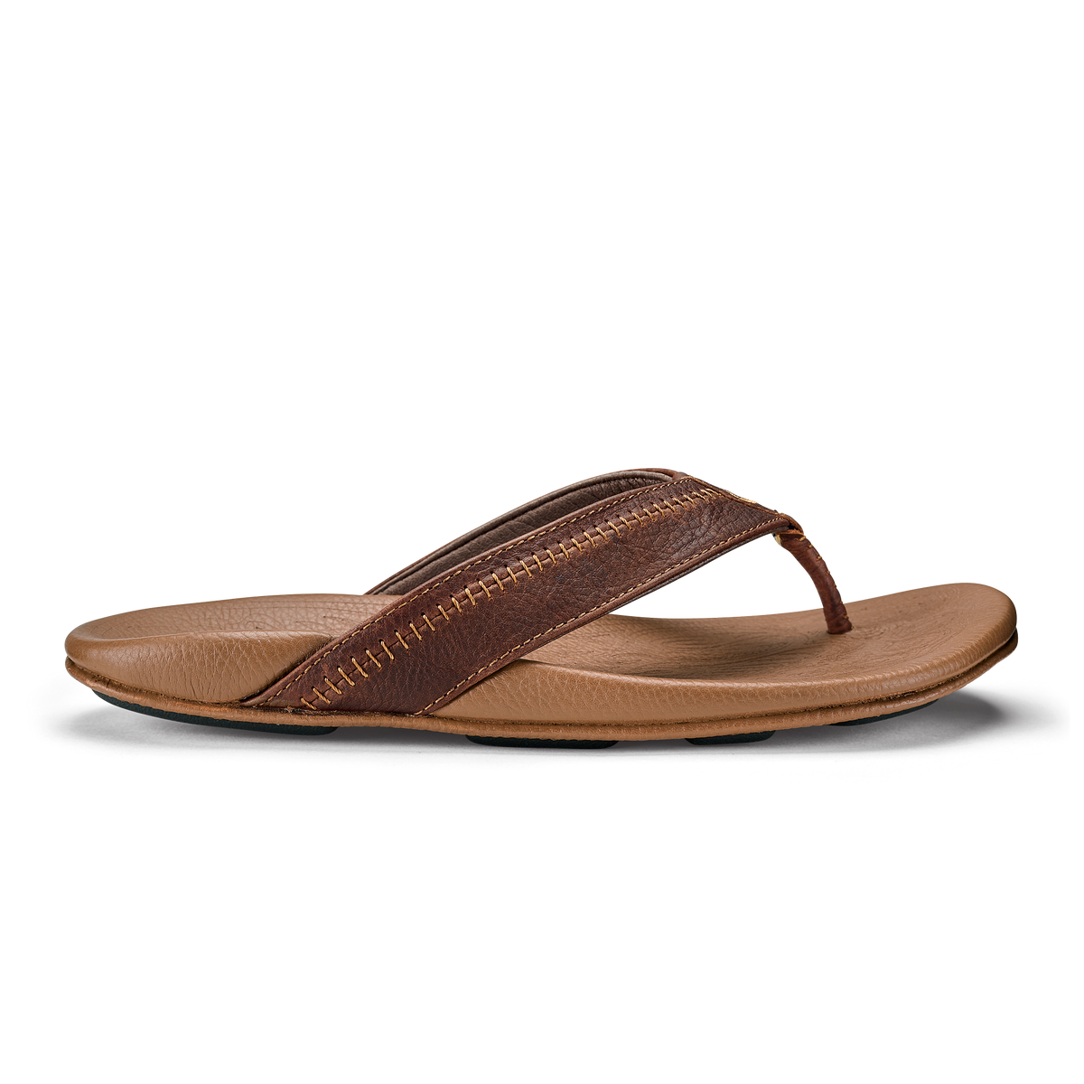 OluKai Men | Hiapo -Dark Java / Toffee Men’s Leather Beach Sandals