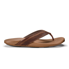 OluKai Men | Hiapo -Dark Java / Toffee Men’s Leather Beach Sandals