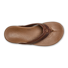 OluKai Men | Hiapo -Dark Java / Toffee Men’s Leather Beach Sandals