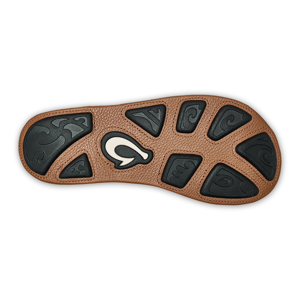 OluKai Men | Hiapo -Dark Java / Toffee Men’s Leather Beach Sandals