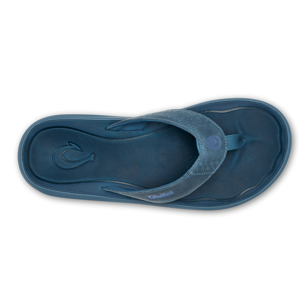 OluKai Men | Pili Men’s Waterproof Leather Sandals - Blue Fog / Coastal Blue