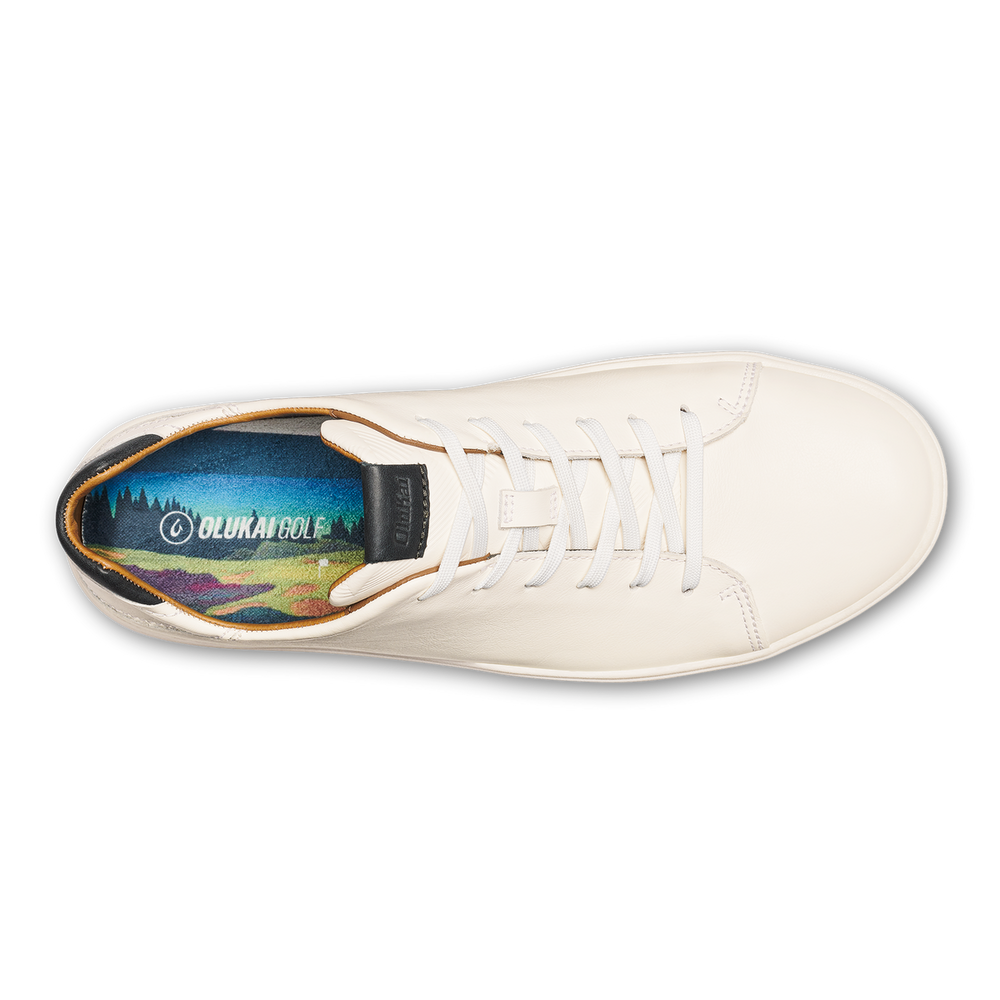 OluKai Men | Wai‘alae Men’s Waterproof Leather Golf Shoes - White