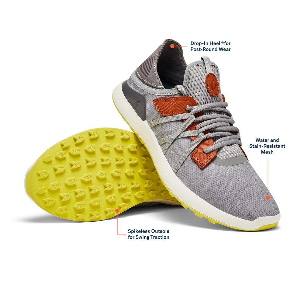 OluKai Men | Manele Men’s Breathable Golf Shoes - Poi / Charcoal