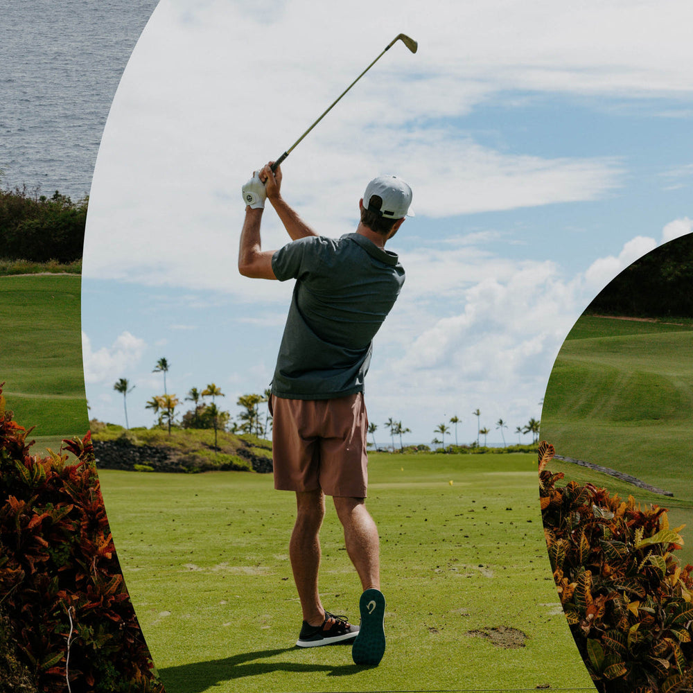 OluKai Men | Manele Men’s Breathable Golf Shoes - Black / Dark Shadow