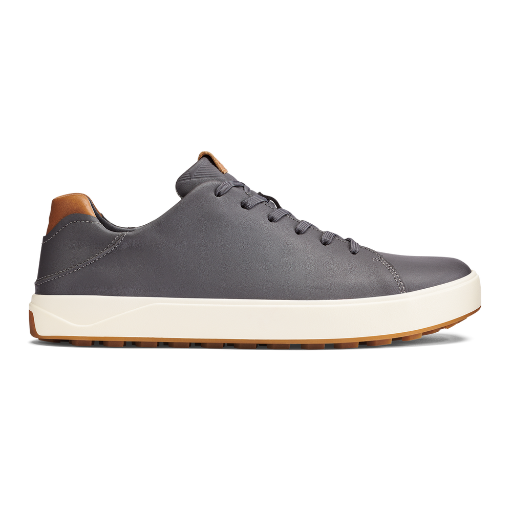 OluKai Men | Wai‘alae Men’s Waterproof Leather Golf Shoes - Stone