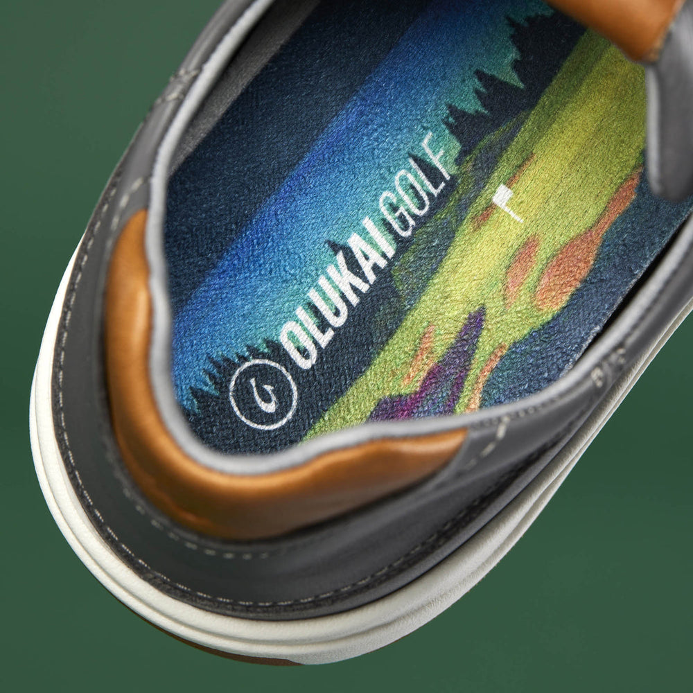 OluKai Men | Wai‘alae Men’s Waterproof Leather Golf Shoes - Stone