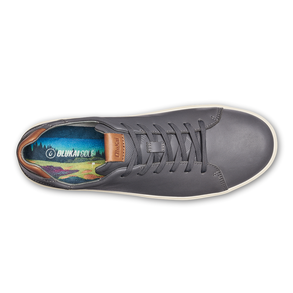 OluKai Men | Wai‘alae Men’s Waterproof Leather Golf Shoes - Stone