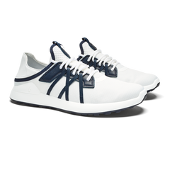 OluKai Men | Manele Men’s Breathable Golf Shoes - Bright White / Mood Indigo