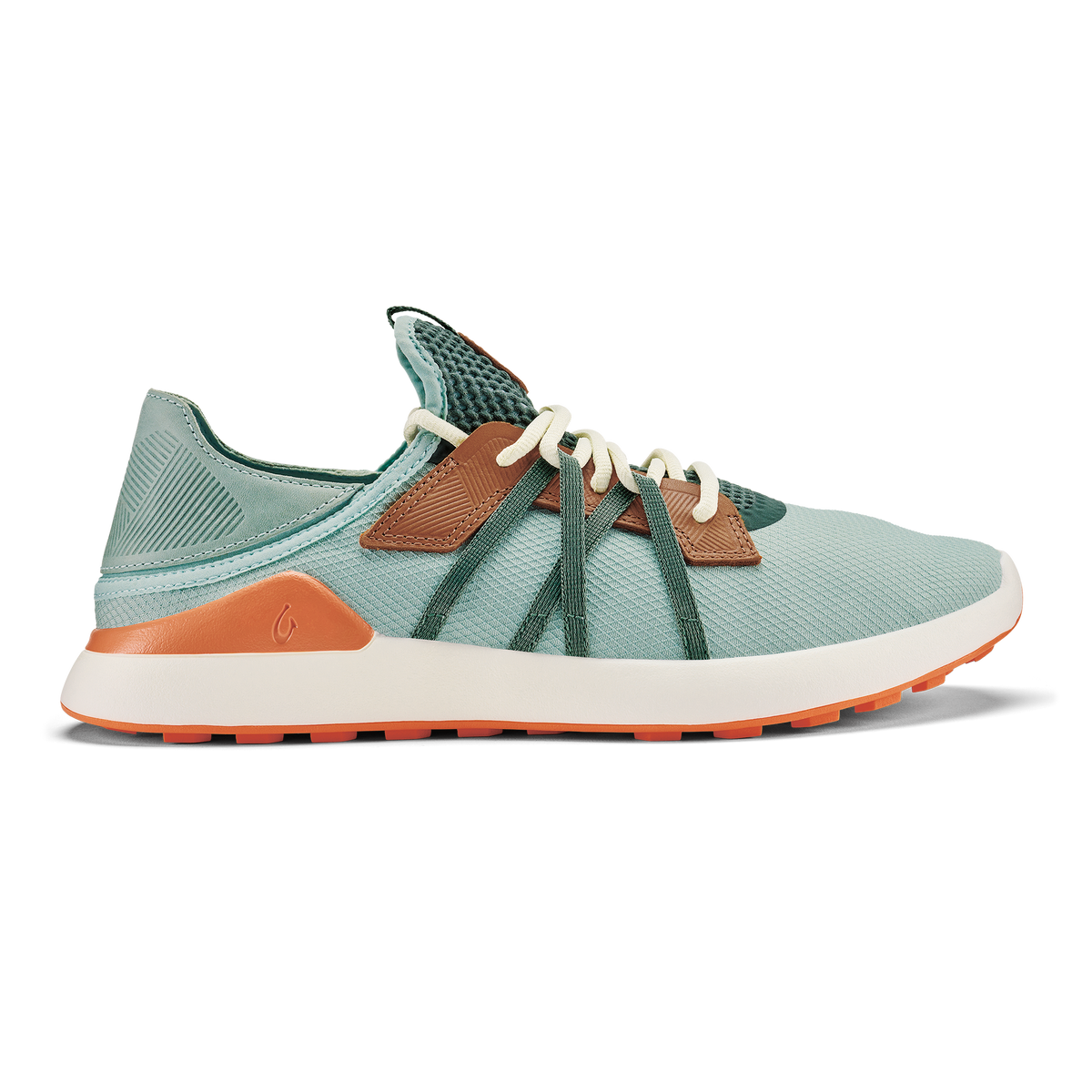 OluKai Men | Manele Men’s Breathable Golf Shoes - Pale Moss / Molten Orange