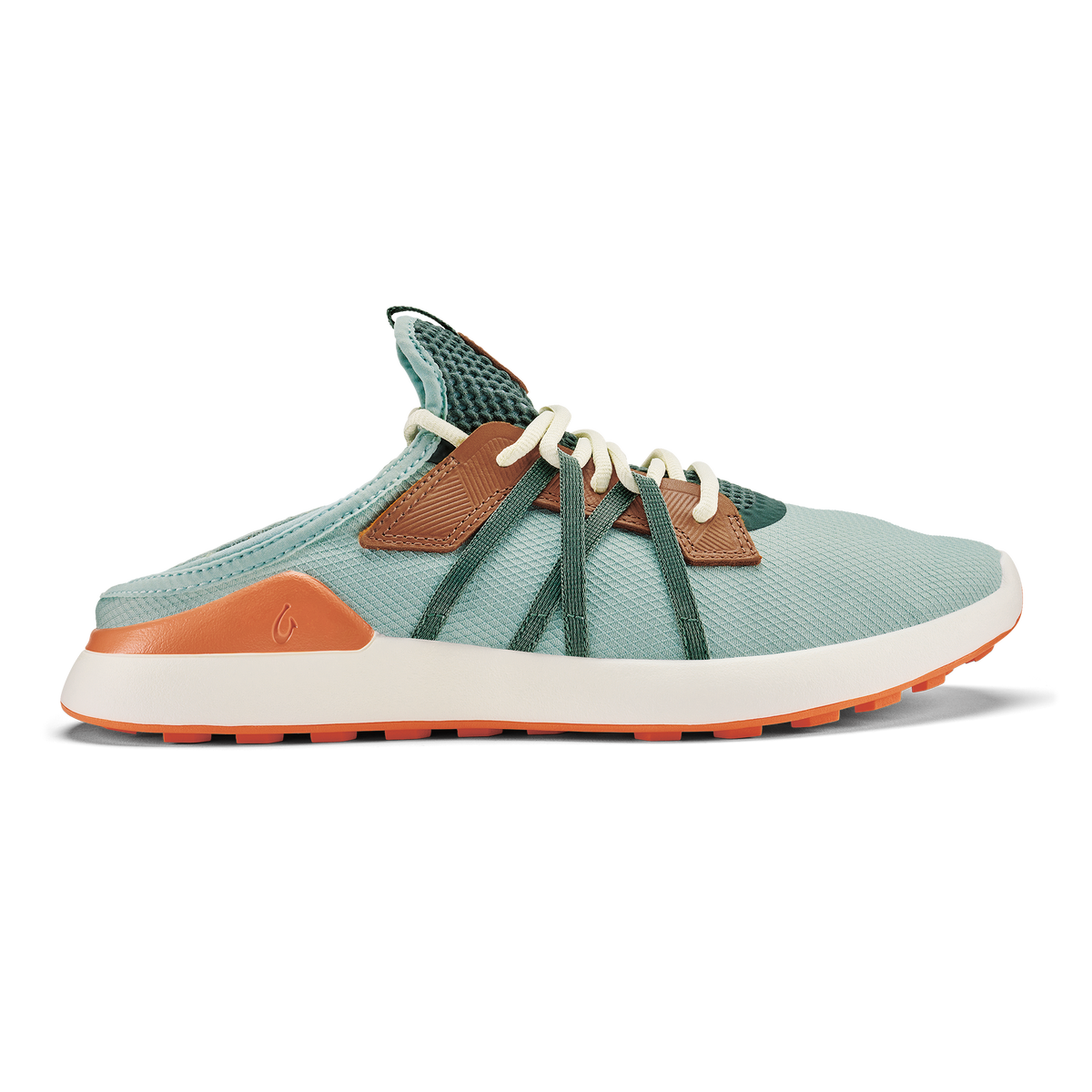 OluKai Men | Manele Men’s Breathable Golf Shoes - Pale Moss / Molten Orange