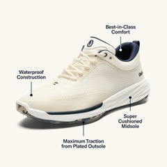 OluKai Men | Mākena Men’s Waterproof Golf Shoes - White Sand