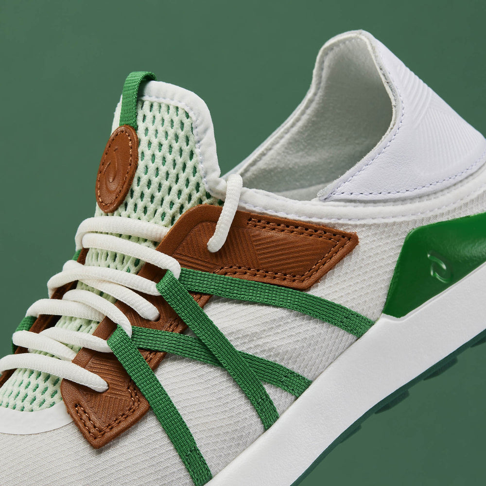 OluKai Men | Manele Men’s Breathable Golf Shoes - White / Bamboo
