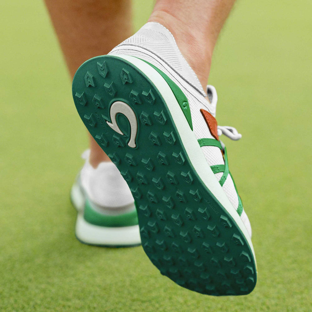 OluKai Men | Manele Men’s Breathable Golf Shoes - White / Bamboo