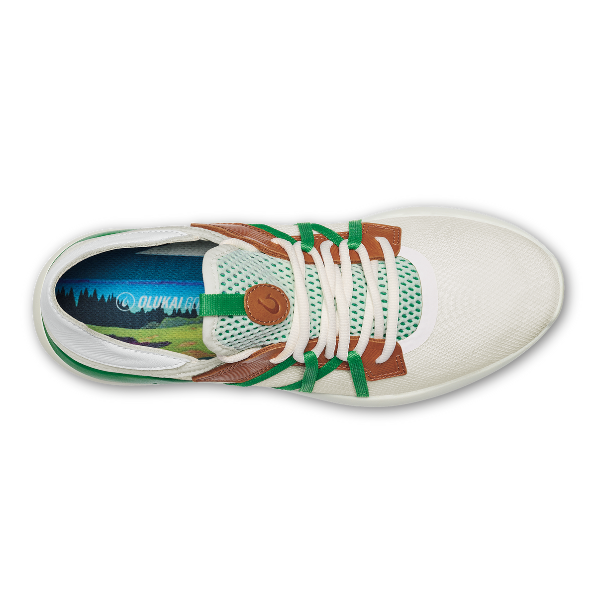 OluKai Men | Manele Men’s Breathable Golf Shoes - White / Bamboo