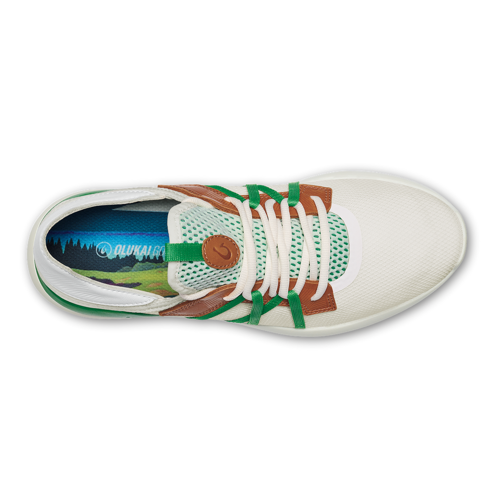 OluKai Men | Manele Men’s Breathable Golf Shoes - White / Bamboo