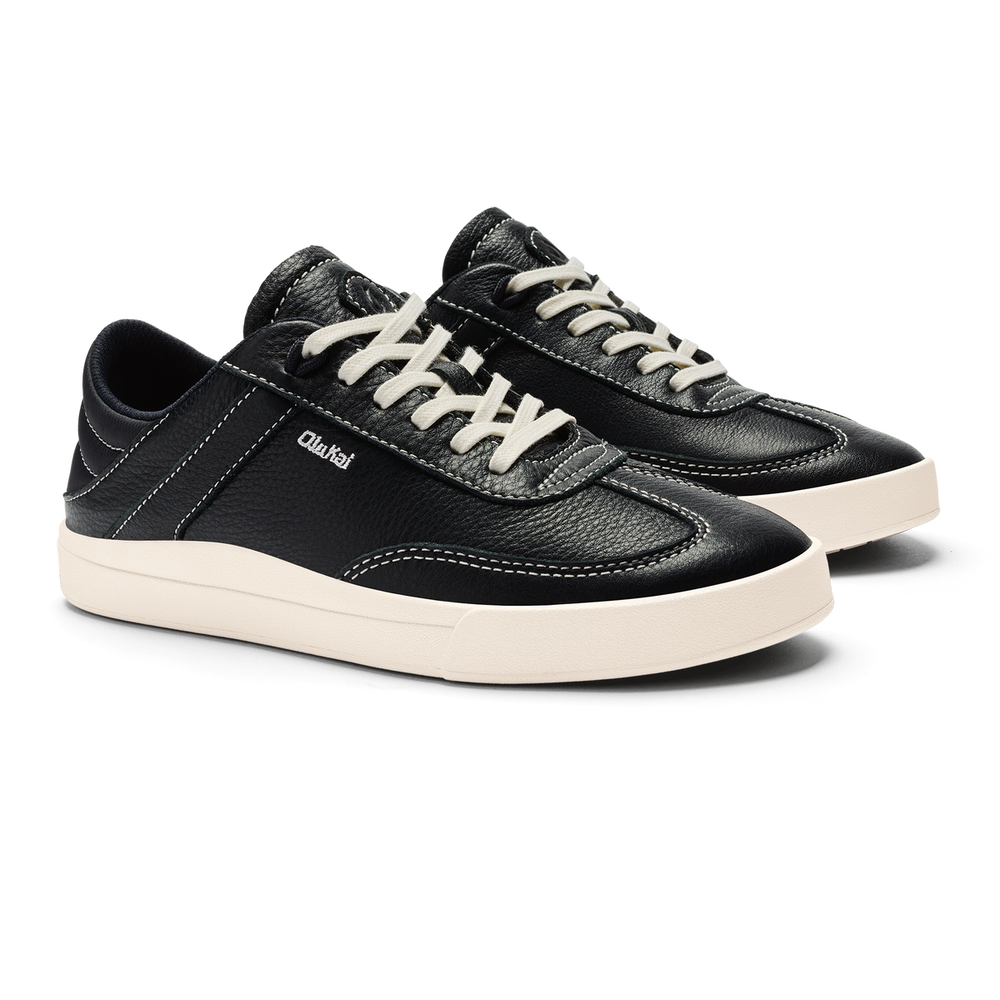 OluKai Women | Hā‘upu Women’s Leather Sneakers - Onyx