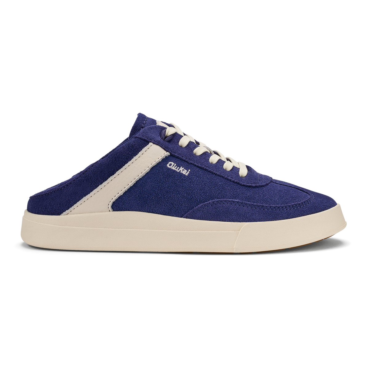 OluKai Women | Hā‘upu Women’s Leather Sneakers - Navy / Off White