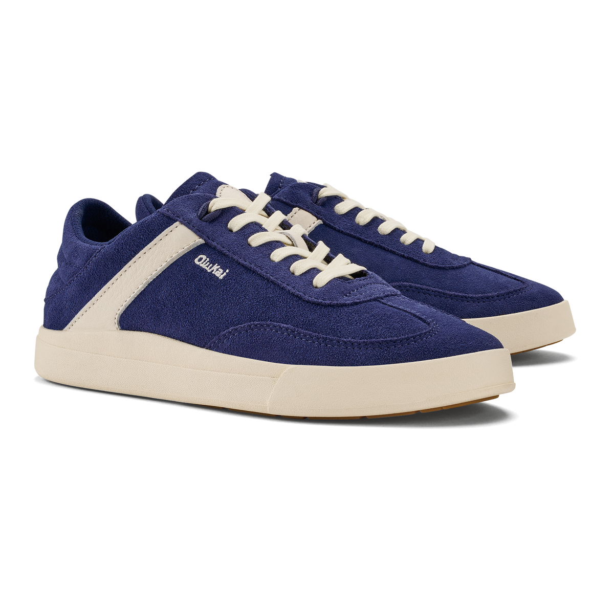 OluKai Women | Hā‘upu Women’s Leather Sneakers - Navy / Off White