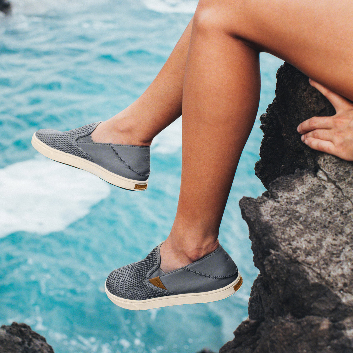 OluKai Women | Pehuea Women's Breathable Slip-On Sneakers - Pavement