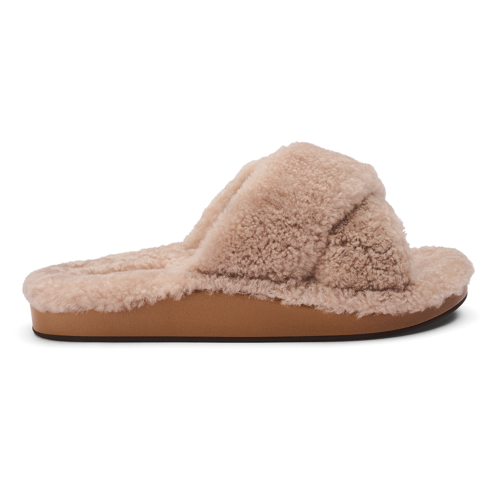 OluKai Women | Hila Heu Women’s Slide Slipper Sandals - Tan