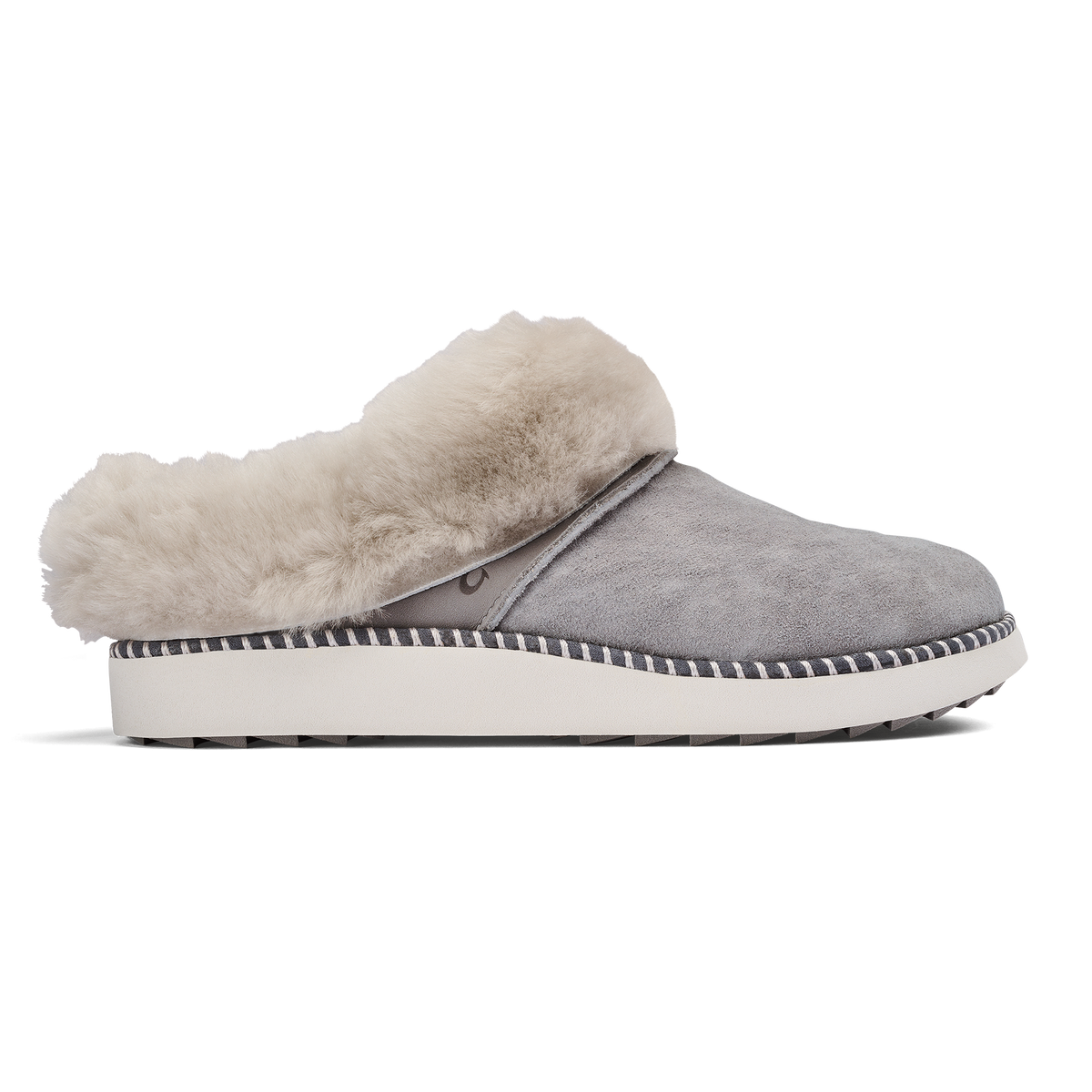 OluKai Women | Ku‘i Women’s Fuzzy Slip-On Slippers - Fog