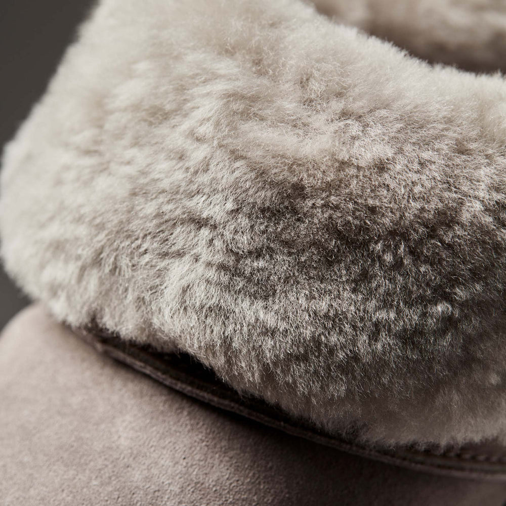 OluKai Women | Ku‘i Women’s Fuzzy Slip-On Slippers - Fog