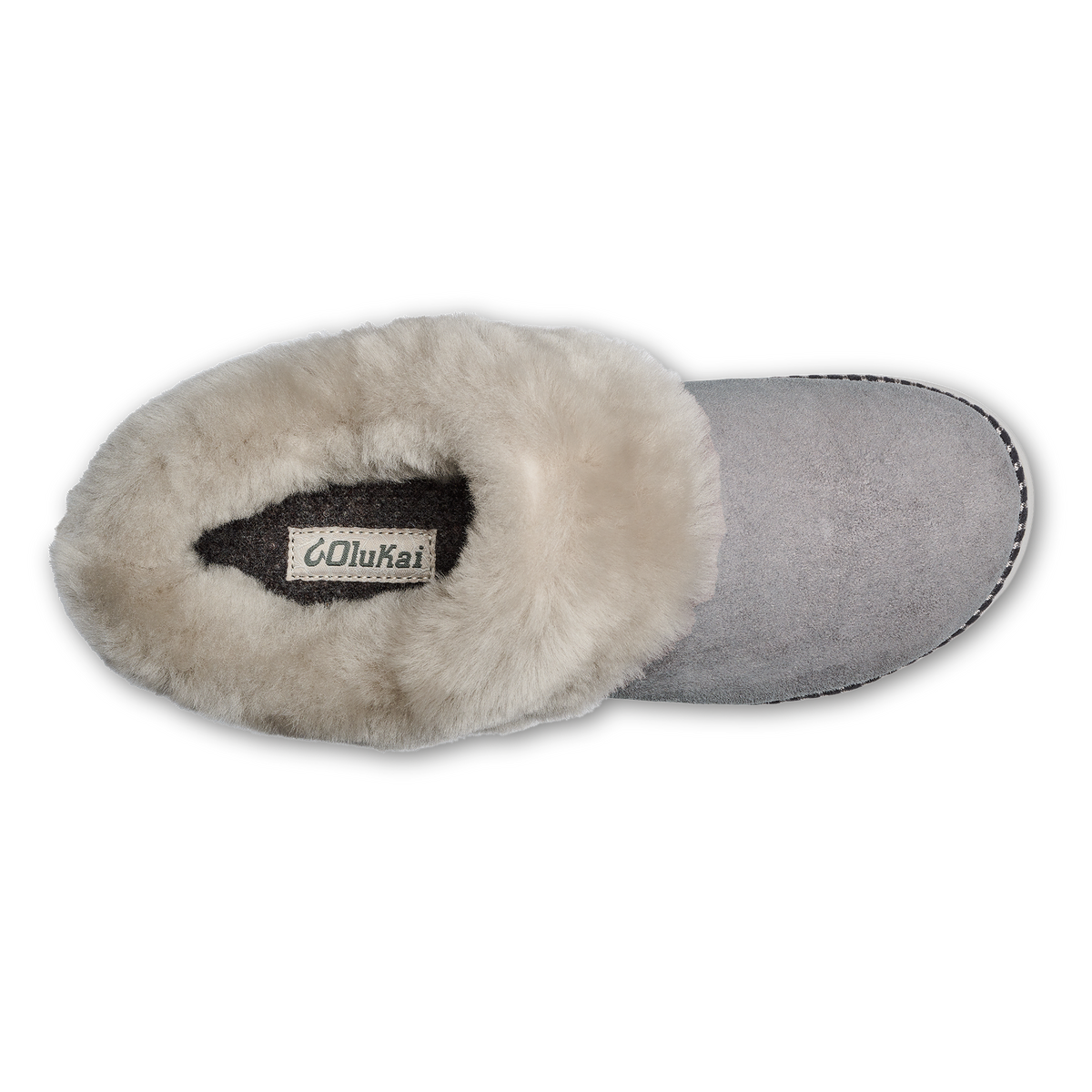 OluKai Women | Ku‘i Women’s Fuzzy Slip-On Slippers - Fog