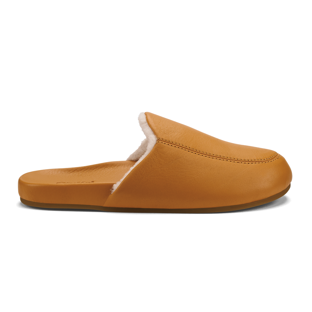 OluKai Women | Kōnea Women’s Leather Slipper Mules - Saddle