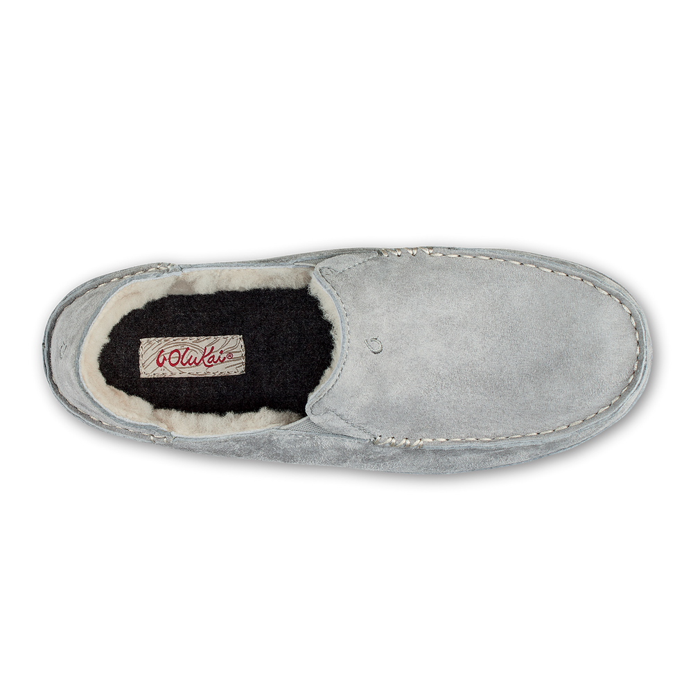 OluKai Women | Nohea Women's Leather Slippers - Pale Grey