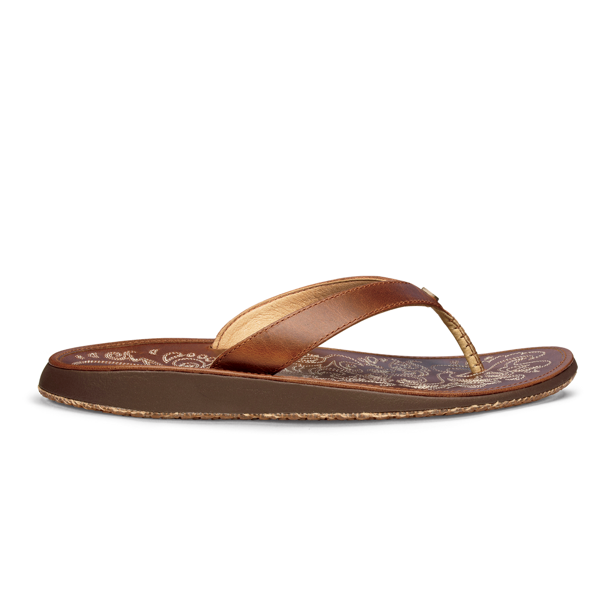 OluKai Women | Paniolo Women’s Leather Beach Flip Flops - Natural