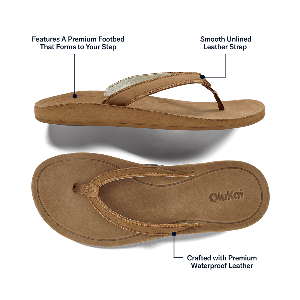 OluKai Women | Southshore Women’s Waterproof Leather Sandals - Toffee