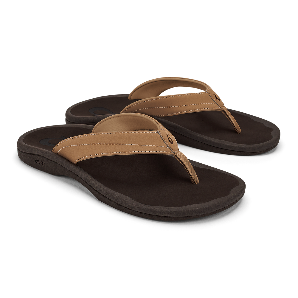 OluKai Women | ‘Ohana Women's Beach Sandals - Almond / Dark Java