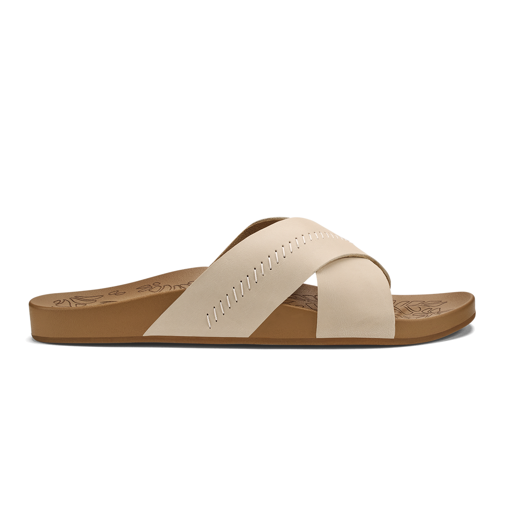 OluKai Women | Kipe‘a ‘Olu Women‘s Slide Sandals - Puka / Tan
