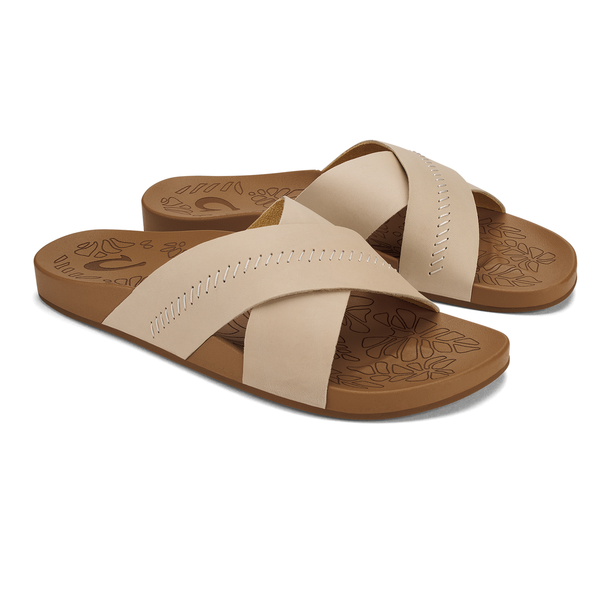 OluKai Women | Kipe‘a ‘Olu Women‘s Slide Sandals - Puka / Tan