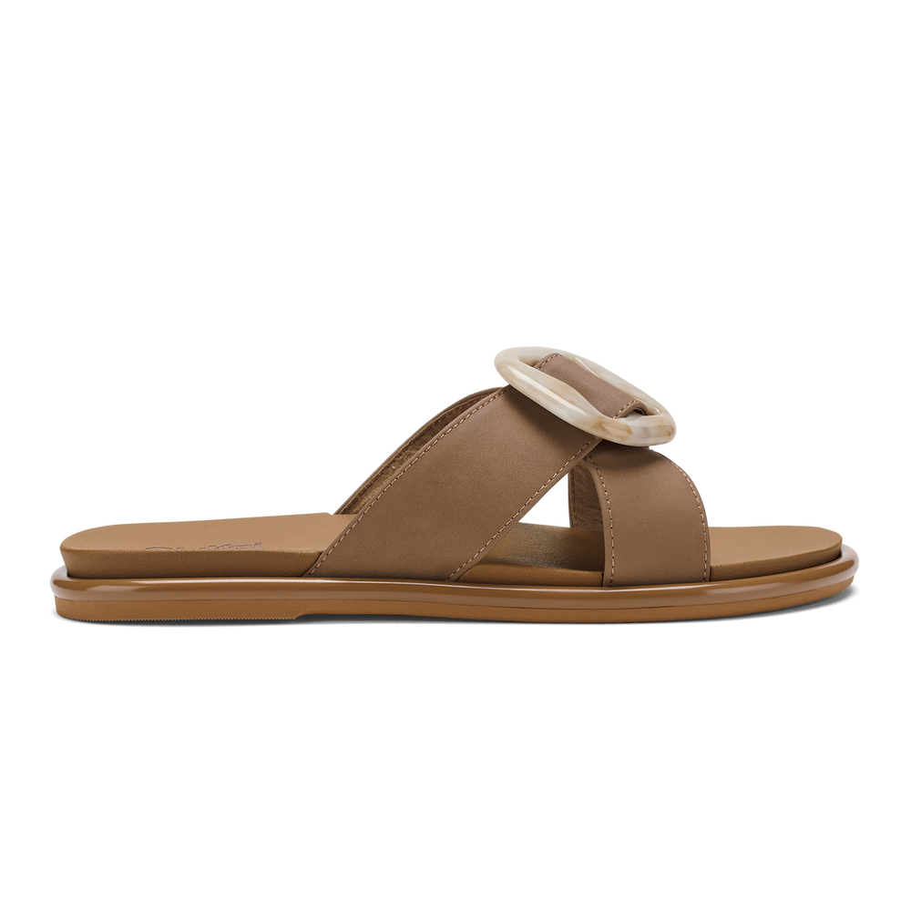 OluKai Women | La‘i Slide Women’s Slide Beach Sandals - Tan