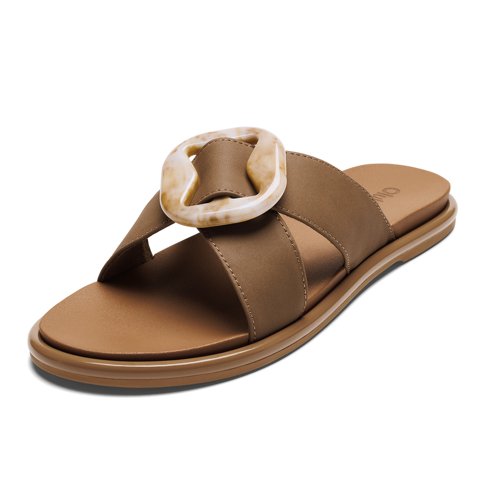 OluKai Women | La‘i Slide Women’s Slide Beach Sandals - Tan