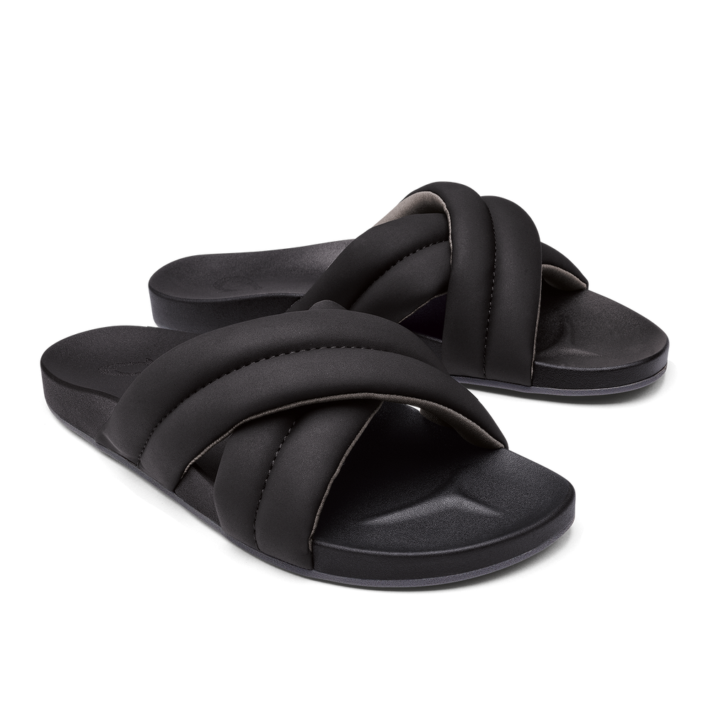 OluKai Women | Hila Women’s Beach Slide Sandals - Black