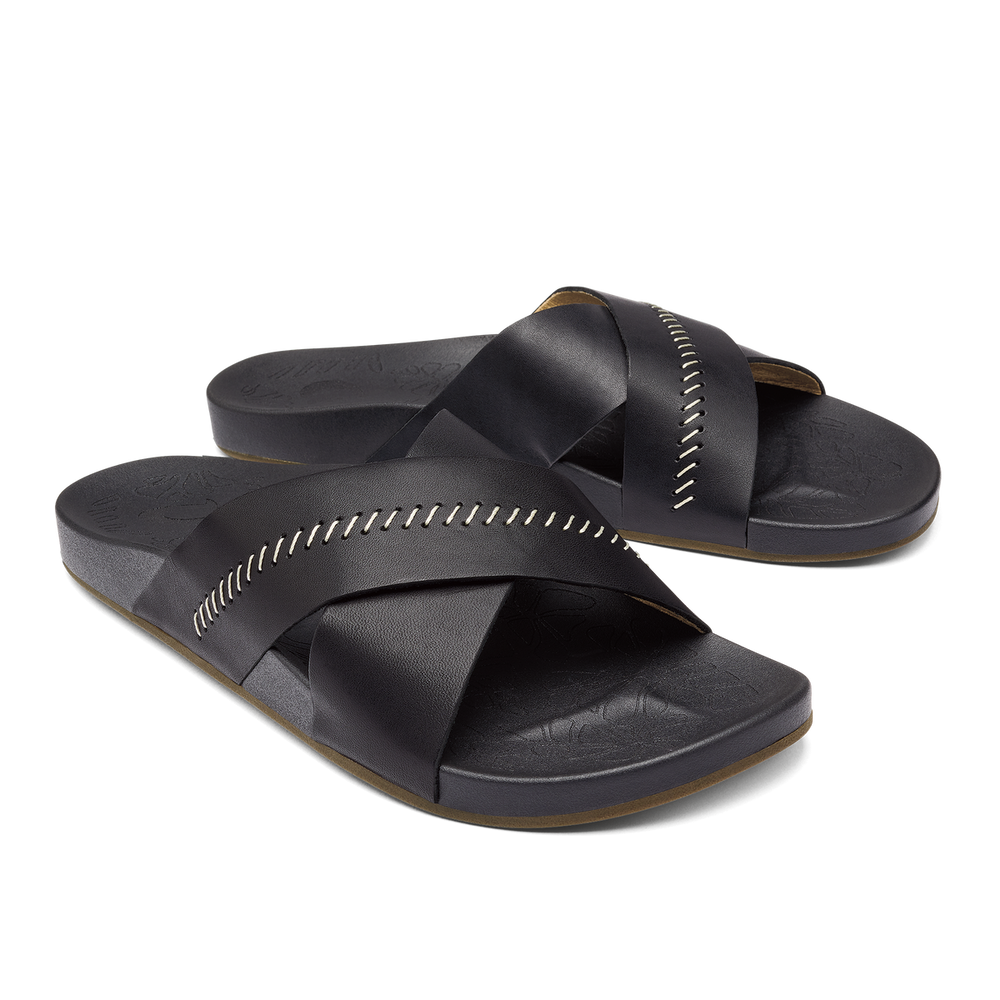 OluKai Women | Kipe‘a ‘Olu Women‘s Slide Sandals - Black