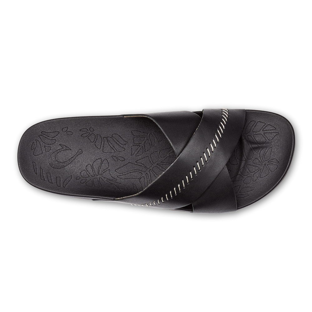 OluKai Women | Kipe‘a ‘Olu Women‘s Slide Sandals - Black