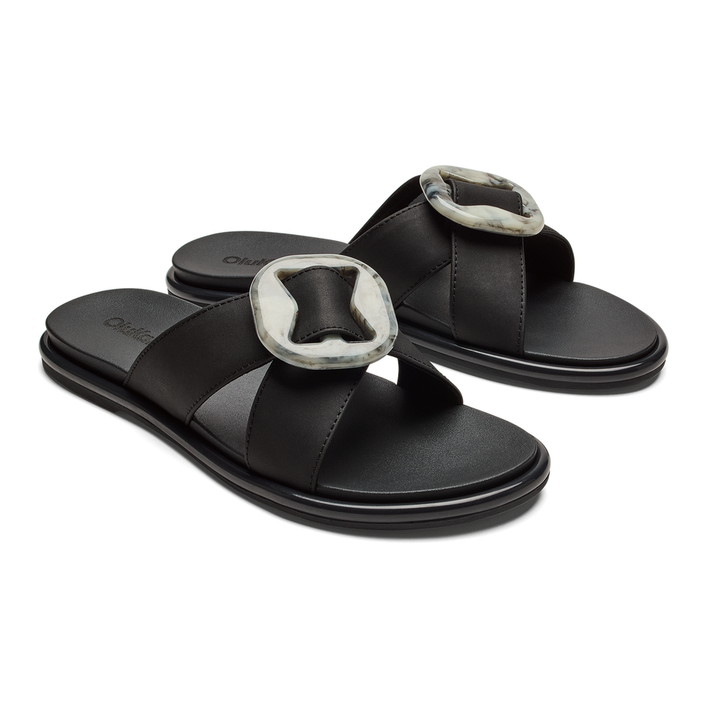 OluKai Women | La‘i Slide Women’s Slide Beach Sandals - Lava Rock