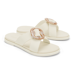 OluKai Women | La‘i Slide Women’s Slide Beach Sandals - White Sand