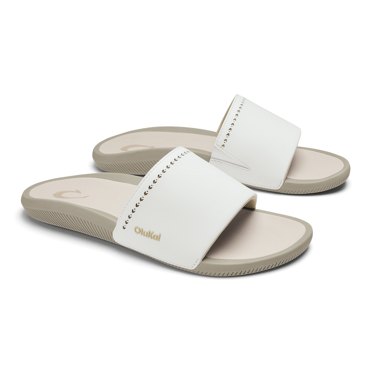 OluKai Women|New Arrivals | Ulele Slide - Bright White / Tapa