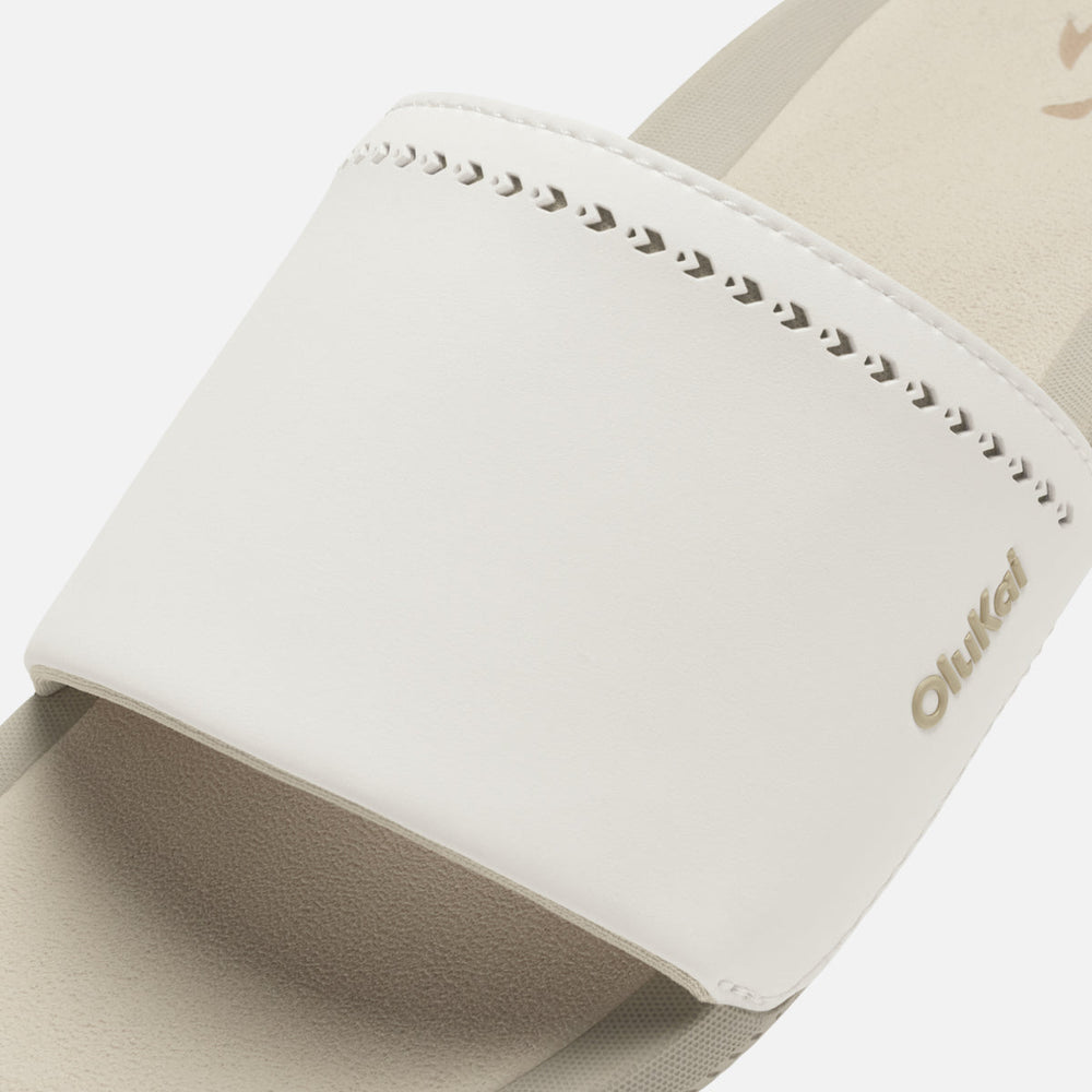 OluKai Women|New Arrivals | Ulele Slide - Bright White / Tapa