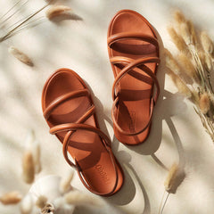OluKai Women | Tiare Strappy Women’s Leather Sandals - Fox