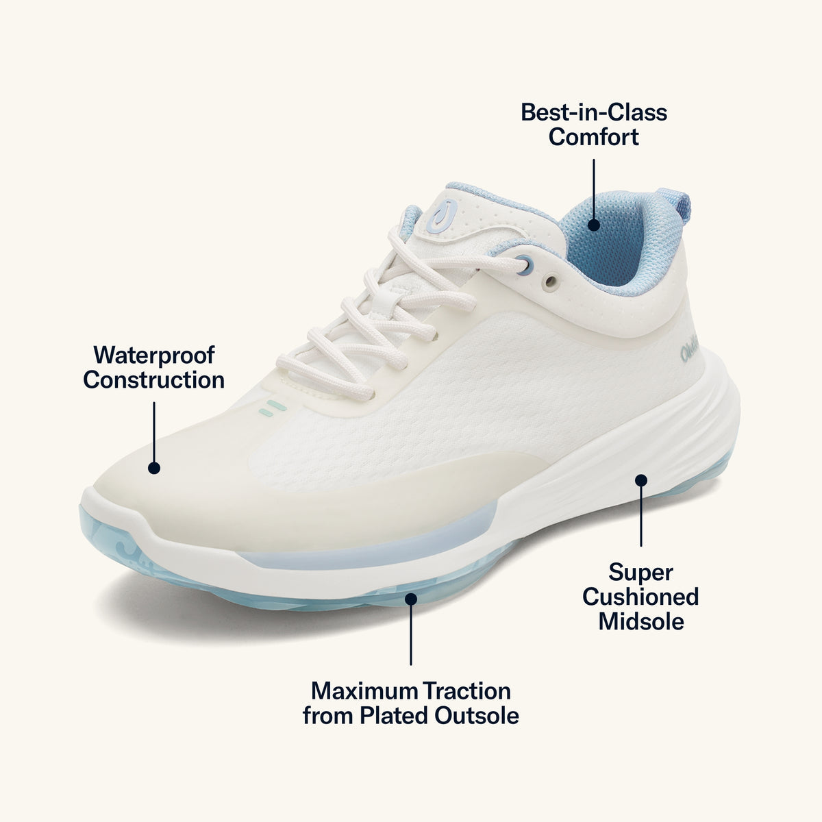 OluKai Women | Mākena Women’s Waterproof Golf Shoes - Bright White